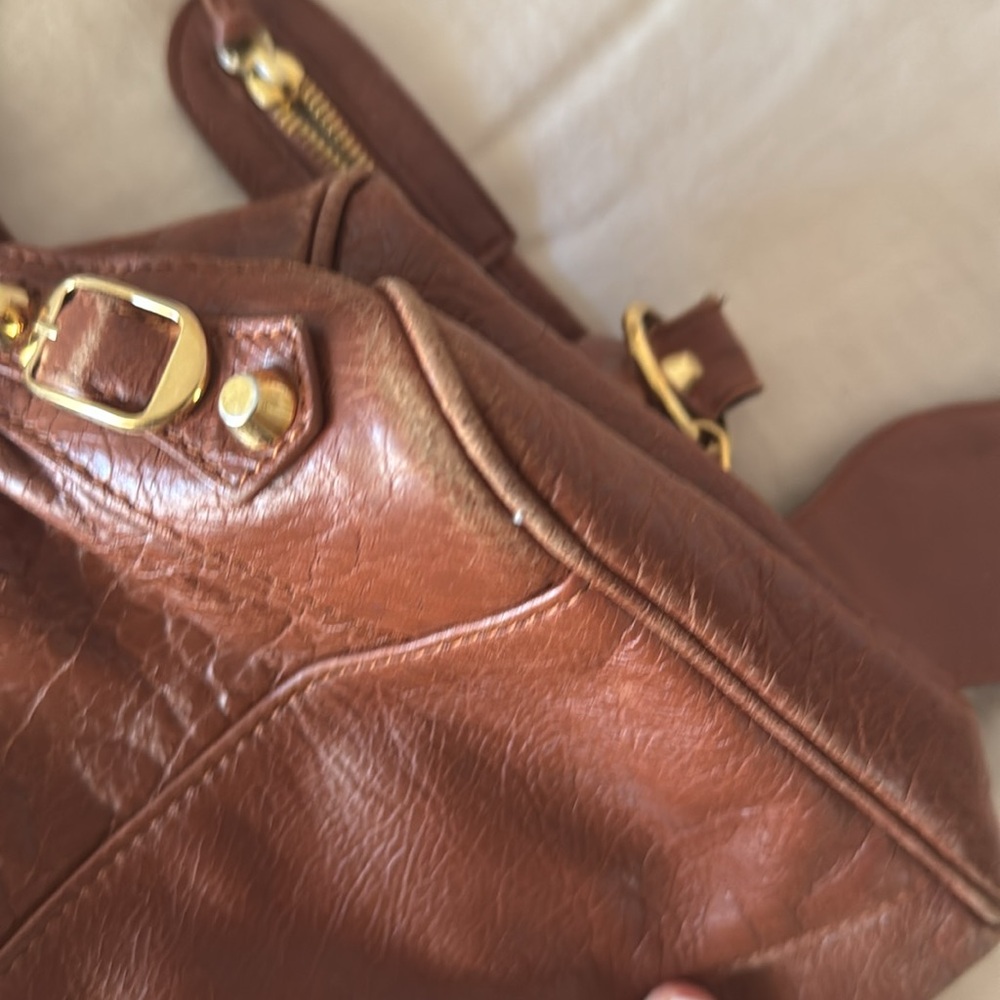 Authentic Balenciaga Moto City Bag Dark Camel GUC - Picture 9 of 10